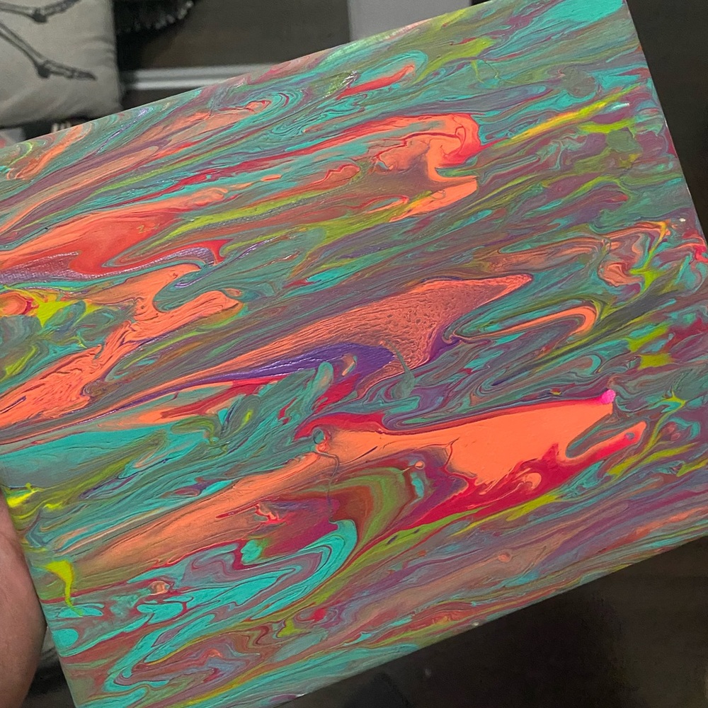 Trippy Pour Paint Canvas